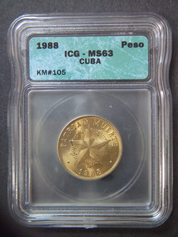 1988 Brass Peso ICG MS63