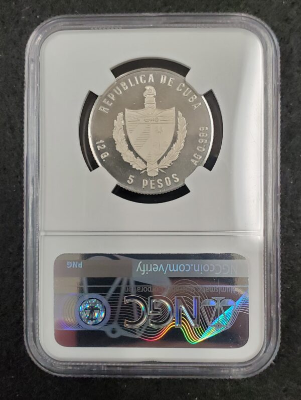 1981 Fauna Cubana 5 Pesos Giant Garfish Proof PF68 Ultra Cameo NGC - Image 2