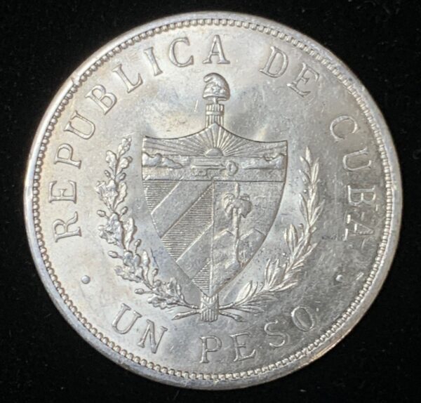 1934 Silver Cuban Star Peso BU - Image 2