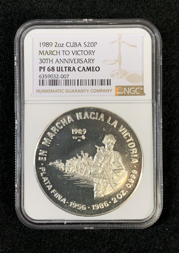 1989 Cuba 20 Pesos March to Victory  NGC PF68 UC