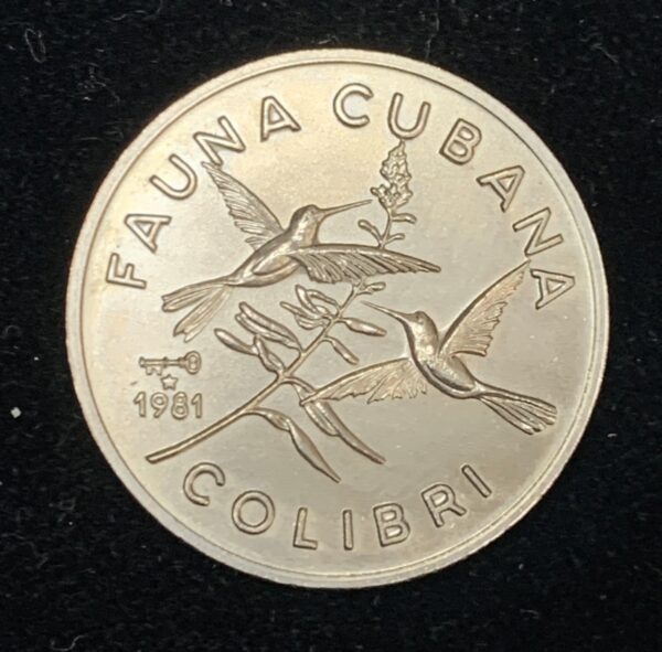 1981 Cuba 1 Peso Colibri KM#56