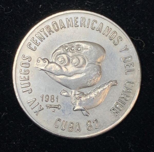 1981 Cuba 1 Peso Caribbean Games Mascot KM#60