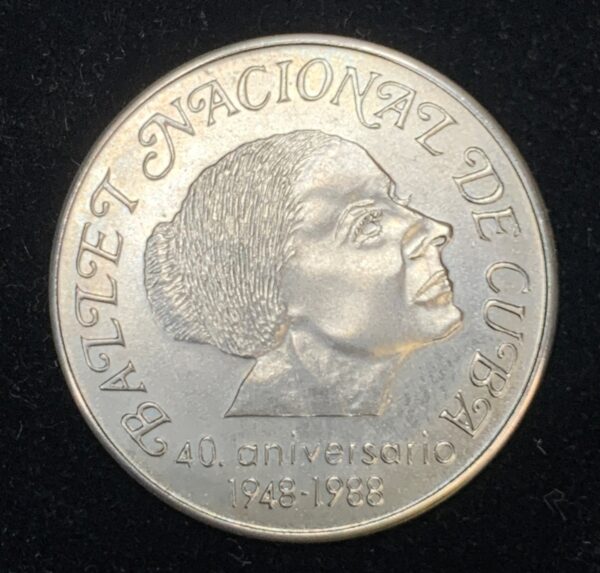 1988 Cuba 1 Peso 40th Anniv. Cuban National Ballet KM#276