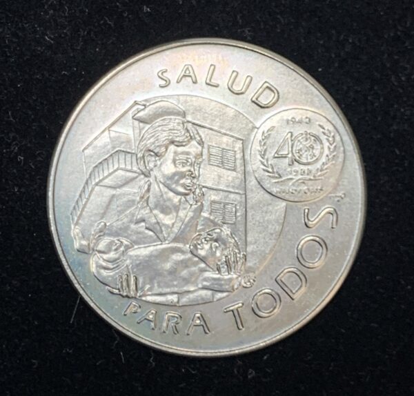 1988 Cuba 1 Peso 40th Anniv. World Health Organization KM#258