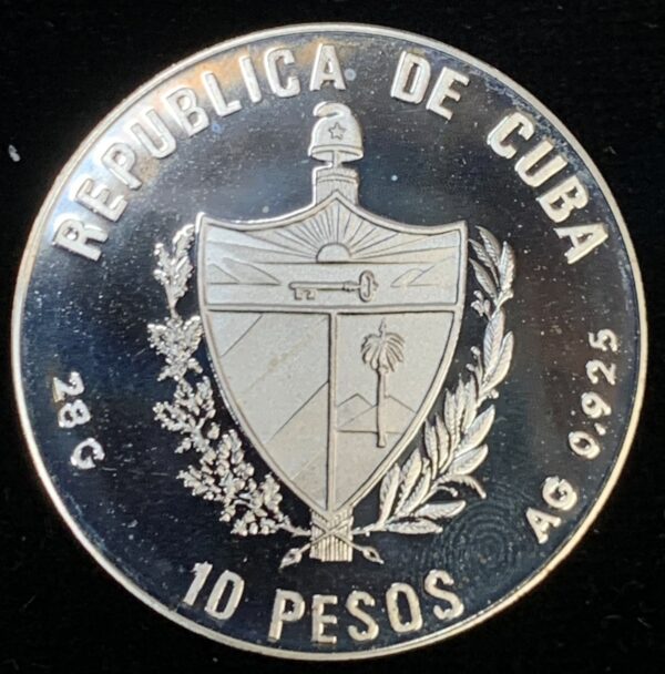 1990/1992 Cuba 10 Pesos 25th Olympic Games Barcelona-Hurdling KM#336 - Image 2