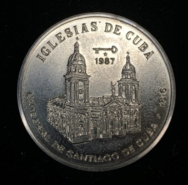 1987 Cuba 1 Peso Cathedral In Santiago KM#148