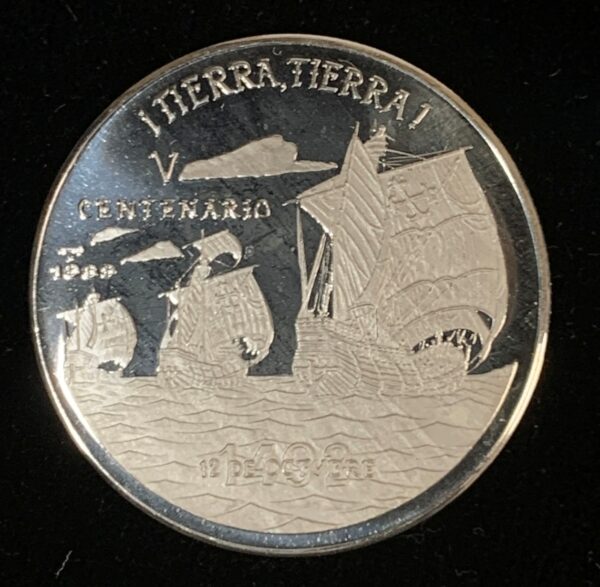 1989 Cuba 10 Pesos Discovery of America Frosted Sea KM#238