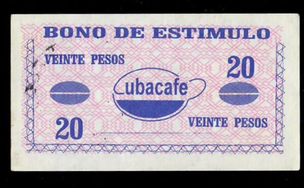 1996 Stimulus Bonus Worth $20 of Coffee 20 Pesos Bono - Image 2