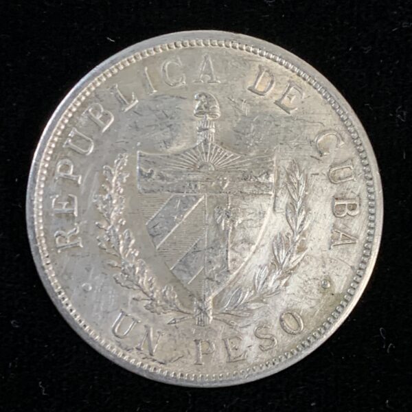 1933 Cuba Star Peso UNC Scrubbed - Image 2