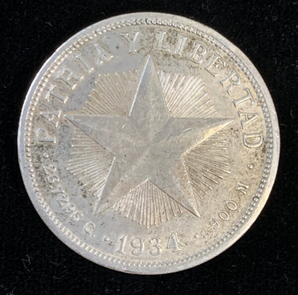 1934 Cuba Star Peso AU