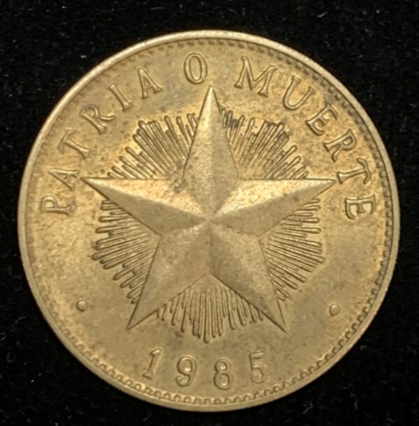 1985 Cuba Star Peso AU+