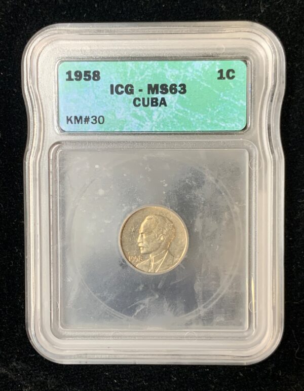 1958 Cuba Marti 1 Centavo ICG MS63