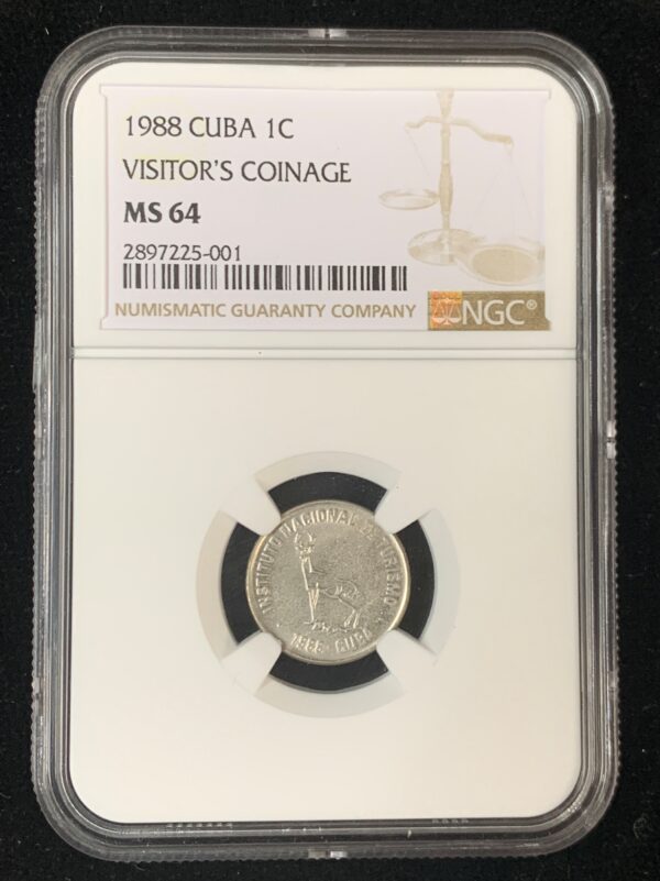 1988 Cuba 1 Centavo Intur NGC MS64