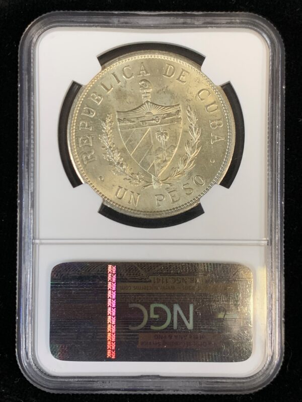 1934 Cuba  Star Peso NGC MS63 - Image 2