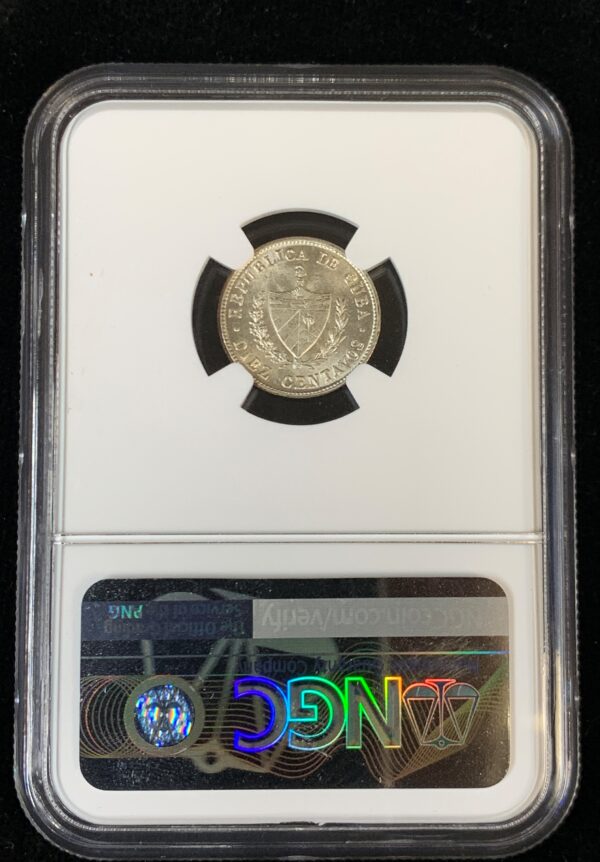 1949 Cuba 10 Centavos NGC MS64 - Image 2