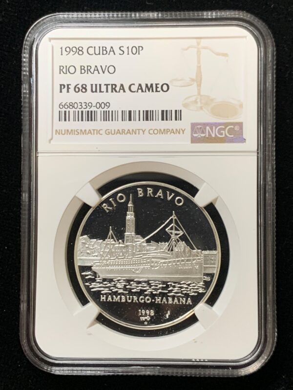 1998 Cuba 10 Peso Rio Bravo NGC PF 68 UC