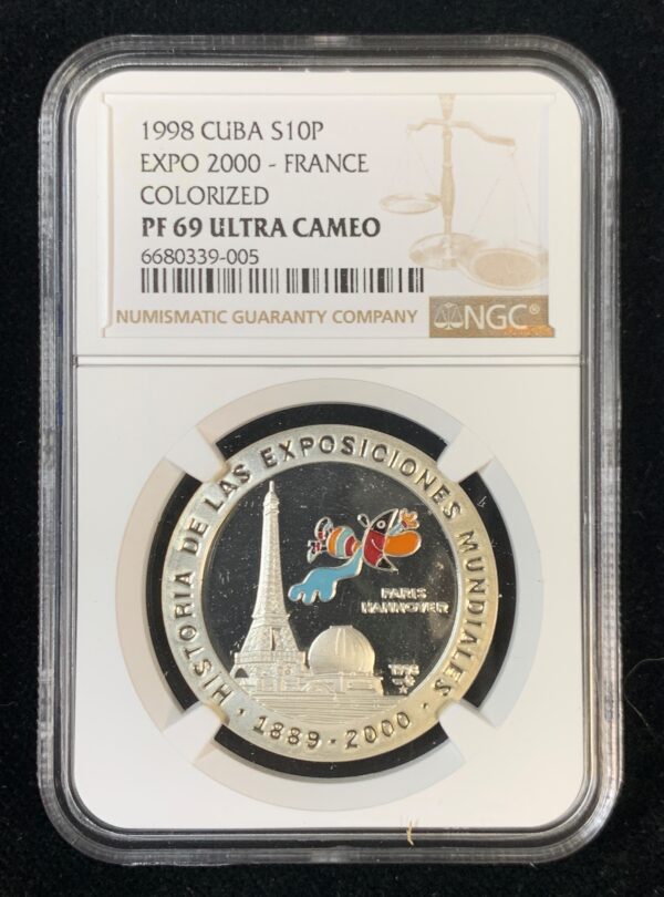 1998 Cuba 10 Pesos Expo 2000-France NGC PF 69 UC