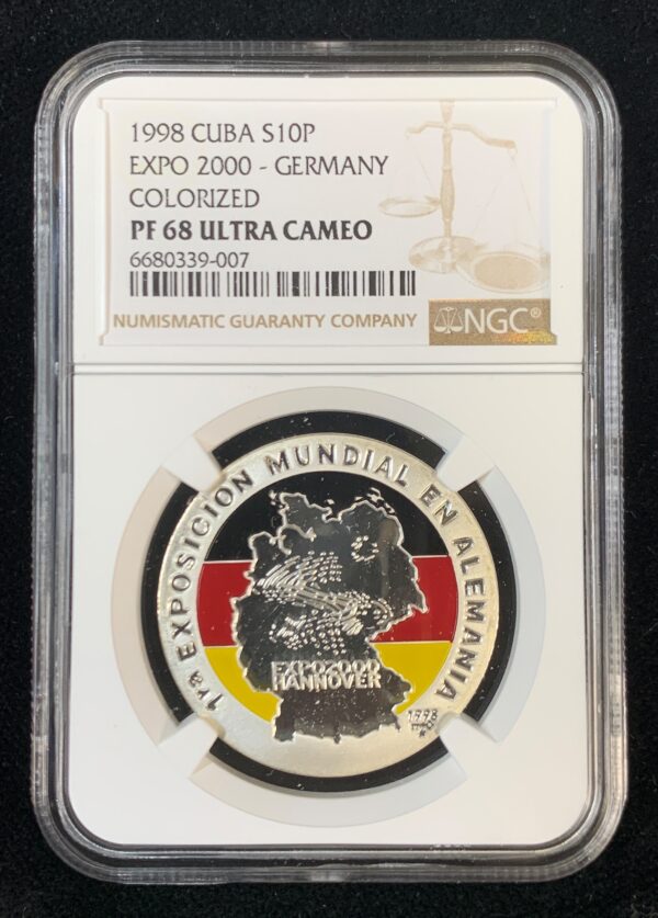 1998 Cuba 10 Pesos Expo 2000-Germany NGC PF 68 UC