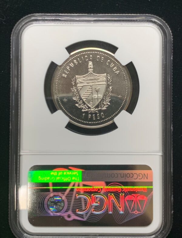 1987 Cuba Peso Souvenir Peso Anniversary NGC PF68 UC - Image 2