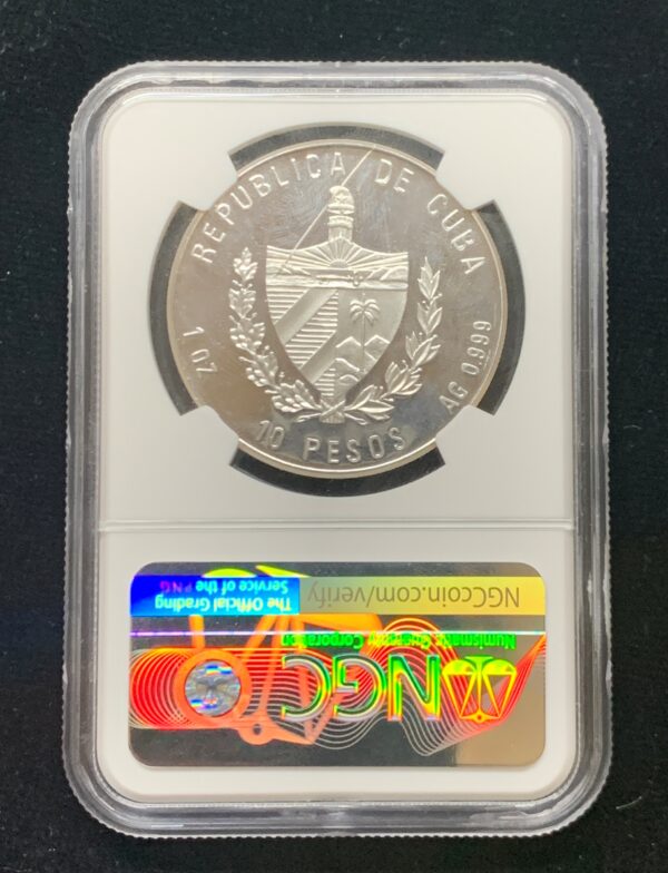 2001 Cuba 10 Pesos Jose Marti 106th Anniv. of Death NGC Proof Details - Image 2