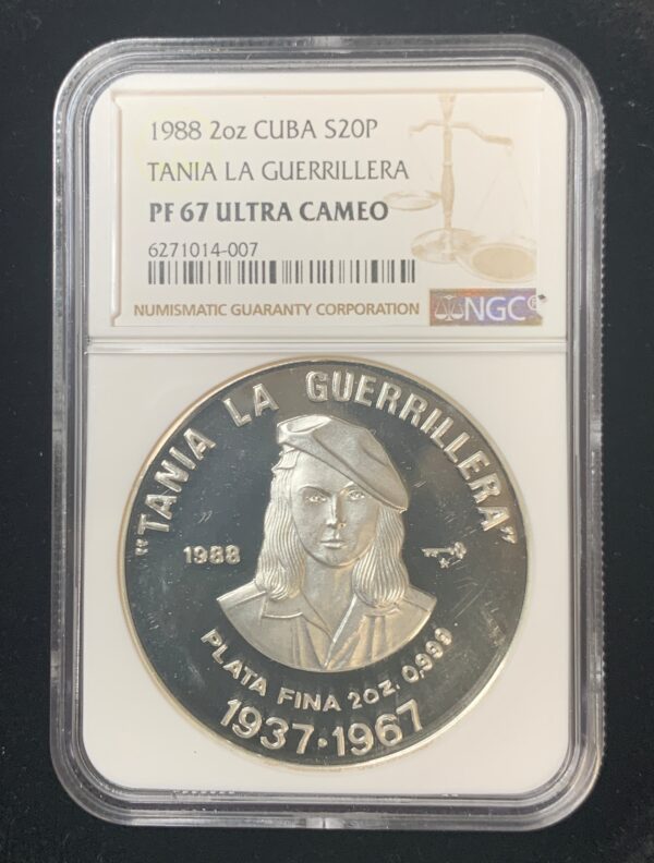 1988 2oz Cuba 20 Pesos Tania NGC PF67 UC