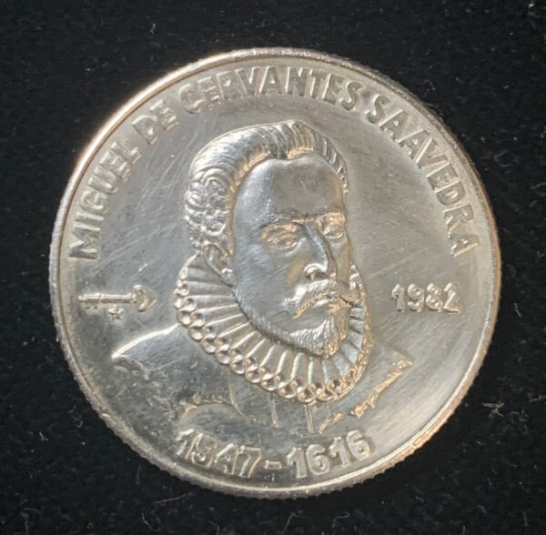 1982 Cuba 5 Peso Miguel de Cervantes KM#99