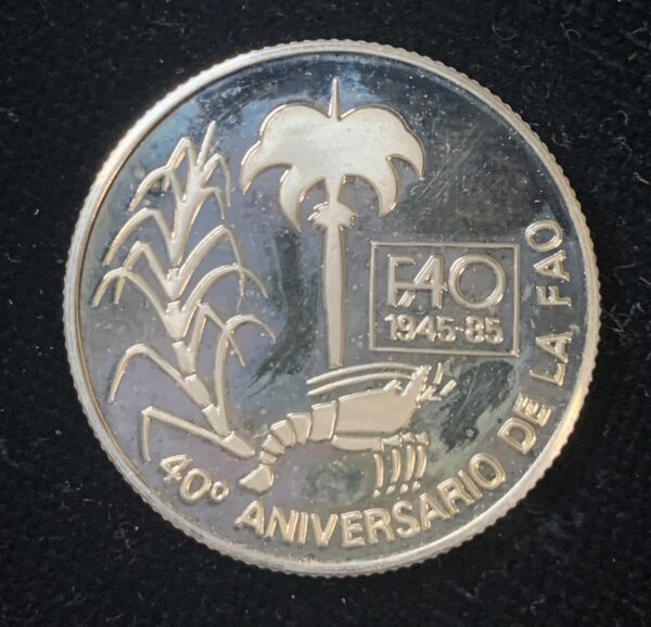 1985 Cuba 5 Pesos 40th Anniv. of FAO KM#146 Proof