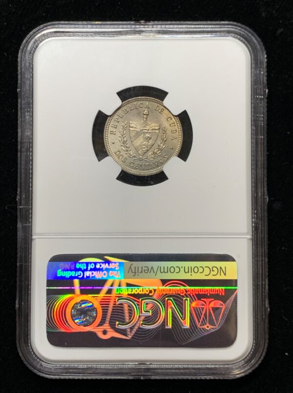 1916 Cuba 2 Centavos NGC MS64 - Image 2