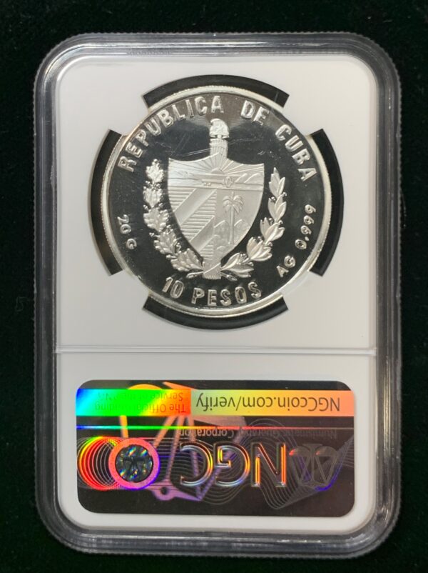 1994 Cuba 10 Pesos NAO Victoria NGC PF69 UC - Image 2