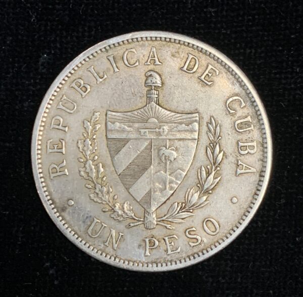 1933 Silver Cuban Star Peso XF - Image 2