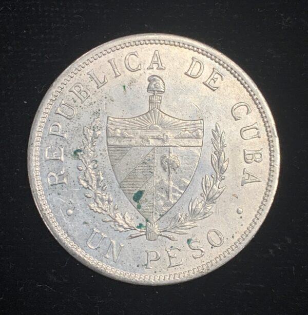 1934 Silver Cuban Star Peso UNC - Image 2