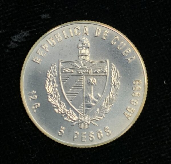 1982 Cuba 5 Peso Don Quijote & Windmill KM#100 - Image 2