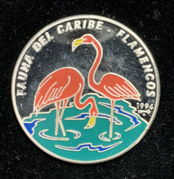 1994 Cuba 10 Pesos Flamingos KM#442 Proof