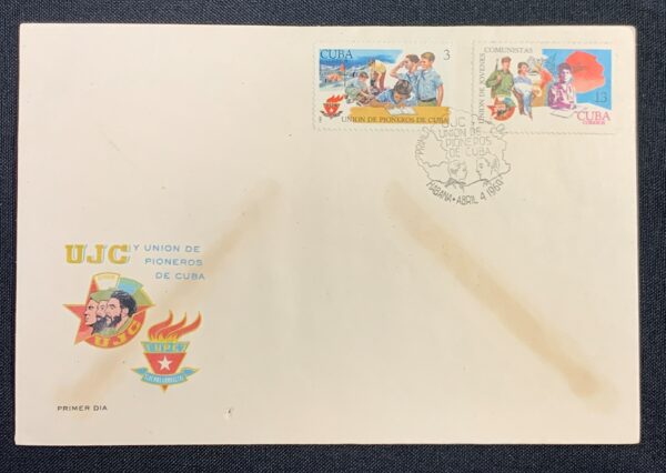 Cuba First Day Cover UJC and Union of Pioneers of Cuba