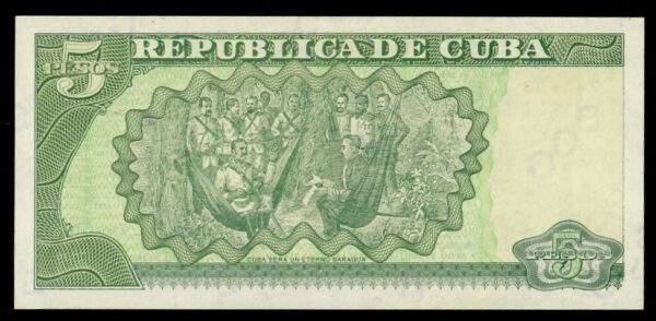 1997 Cuba 5 Pesos Banco Central UNC - Image 2