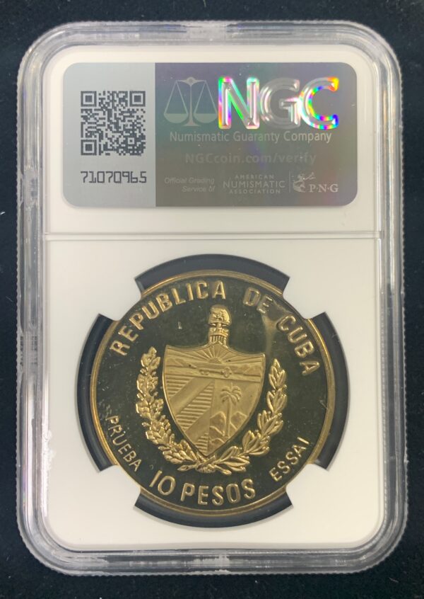 1995 Cuba 10 Peso Prueba Marti 100th Anniversary of Death NGC PF68 UC - Image 2