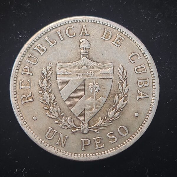 1933 Silver Cuban Star Peso XF -39 - Image 2