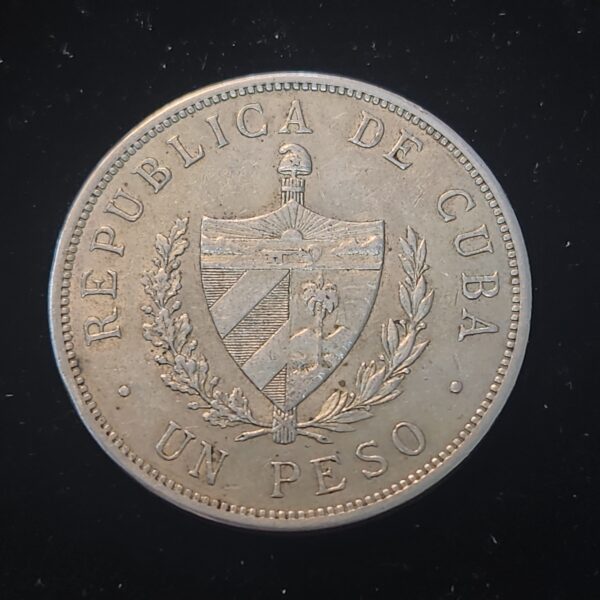 1933 Silver Cuban Star Peso XF -44 - Image 2