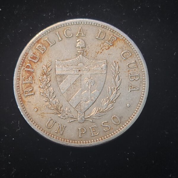 1933 Silver Cuban Star Peso AU -46 - Image 2