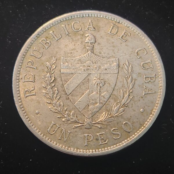 1933 Silver Cuban Star Peso AU -#50 - Image 2