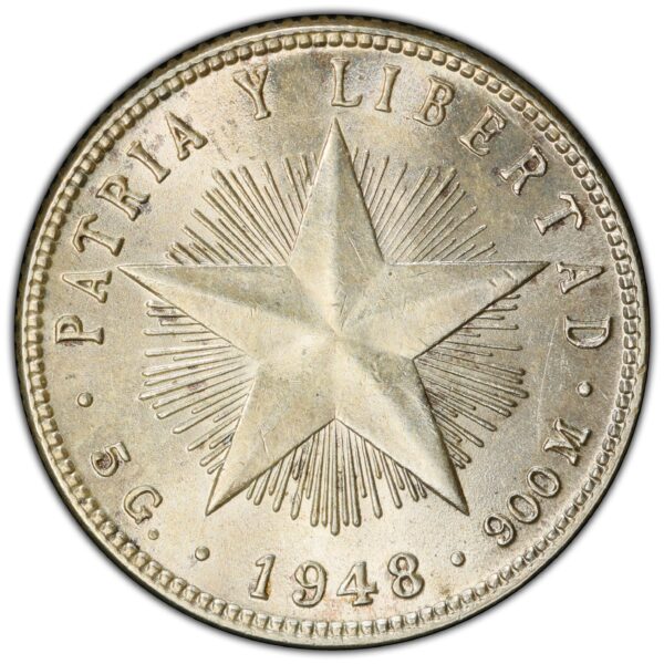1948 Cuba 20 Centavos - PCGS MS63 - Image 3