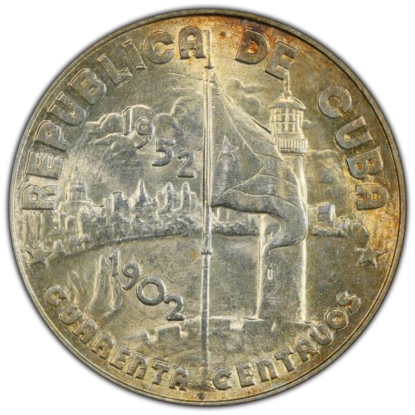 1952 Cuba 40 Centavos - PCGS MS62 - Image 2