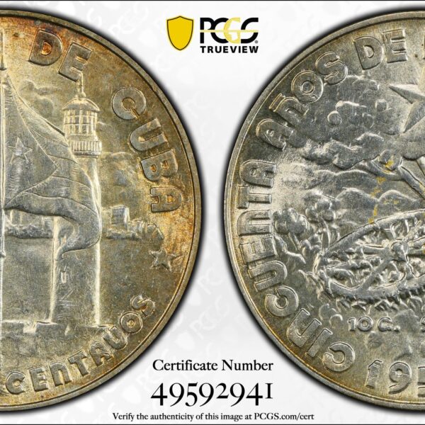 1952 Cuba 40 Centavos - PCGS MS62