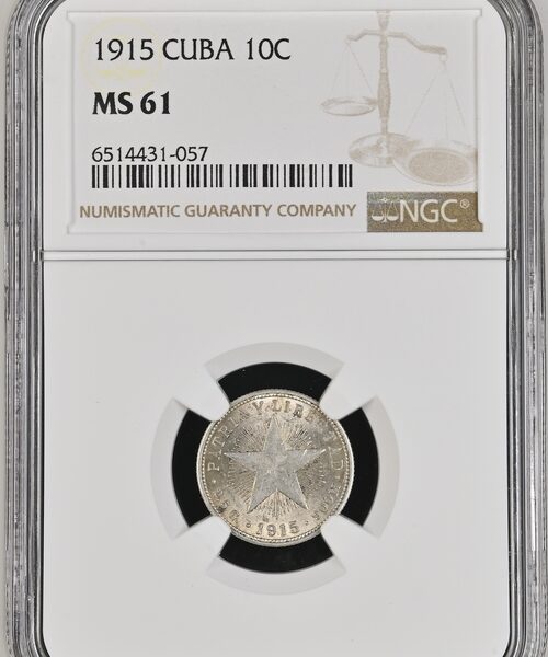 1915 Cuba 10 Centavos - NGS MS61