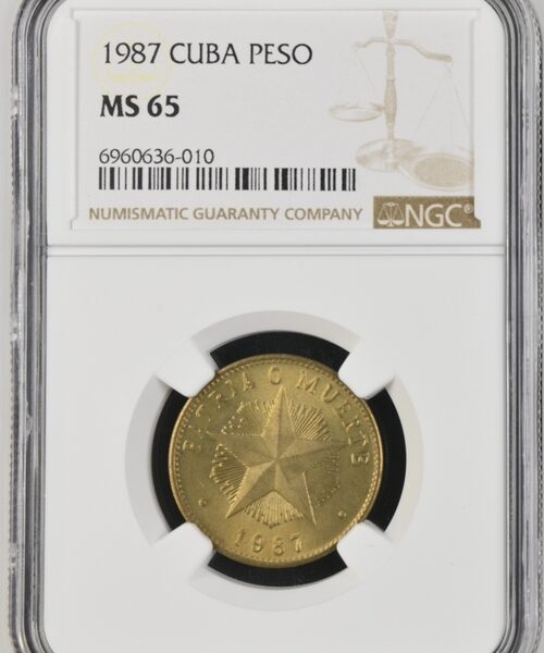 1987 Cuba Peso - NGC MS65