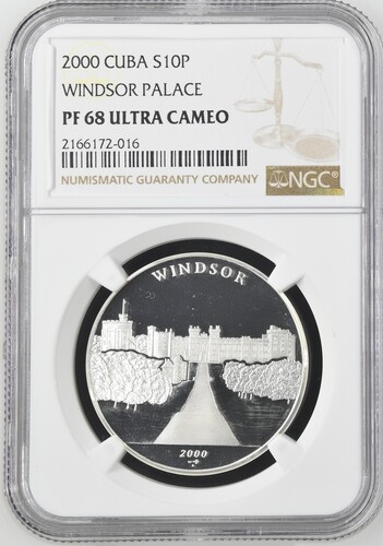 2000 Cuba 10 Pesos Windsor Palace - NGC PF68 Ultra Cameo