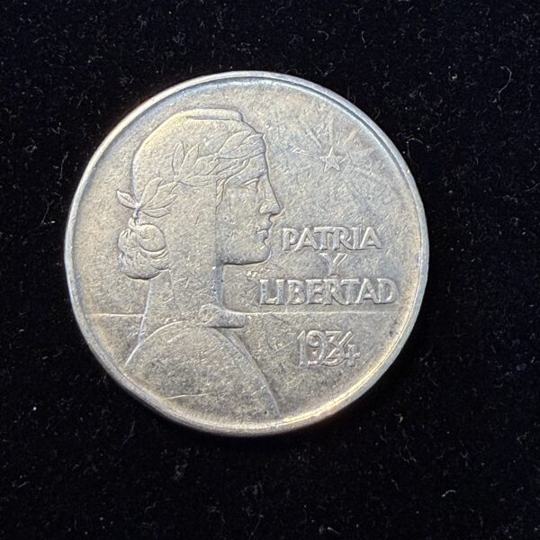 1934 Silver Cuban ABC Peso XF