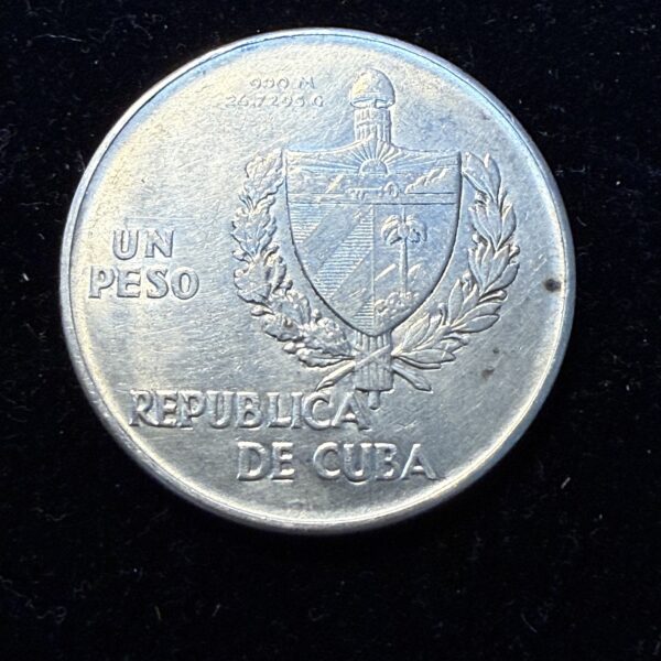 1934 Silver Cuban ABC Peso Rim Bump - Image 2