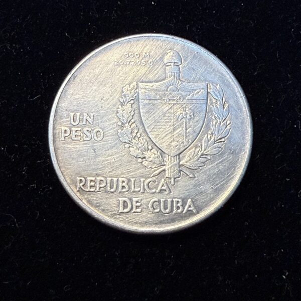 1934 Silver Cuban ABC Peso AU Cleaned -3 - Image 2
