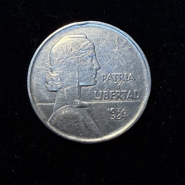 1934 Silver Cuban ABC Peso XF Cleaned